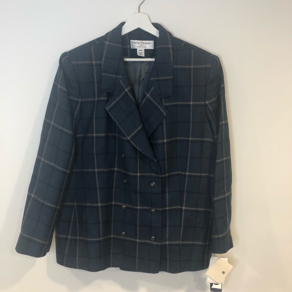 RENA ROWAN for Saville Roman Holiday Dusk Navy Blue Blazer NWT